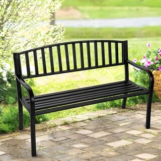 Lirago 50 in. Metal Outdoor Garden Bench Patio Garden Bench - N/A - Bed ...