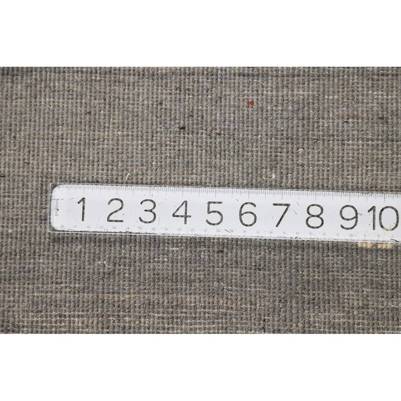 Gray Gabbeh Modern Foyer Rug Hand-Knotted Wool Carpet - 3'5"x 4'11"