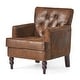preview thumbnail 2 of 7, Malone Brown Espresso Tufted Club Chair by Christopher Knight Home