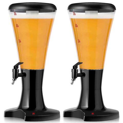Costway Set of 2 Cold Draft Beer Tower Dispenser 3L Plastic w/LED - See Details