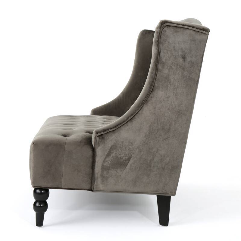 Leora Modern Glam Tufted Velvet Wingback Loveseat by Christopher Knight Home