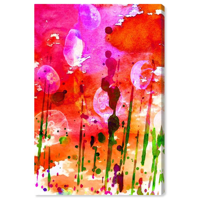 Wynwood Studio Canvas Abstract Bright Darkness Pink and Modern & Contemporary Wall Art Canvas Print