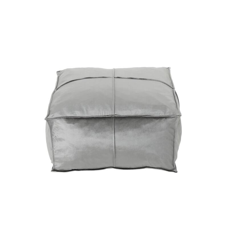 Multi-purpose Square Pouf，Velvet fabrics - Grey - Large