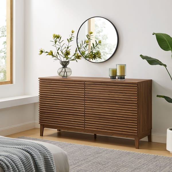 slide 2 of 9, Render 63in 6-Drawer Dresser in Walnut Walnut