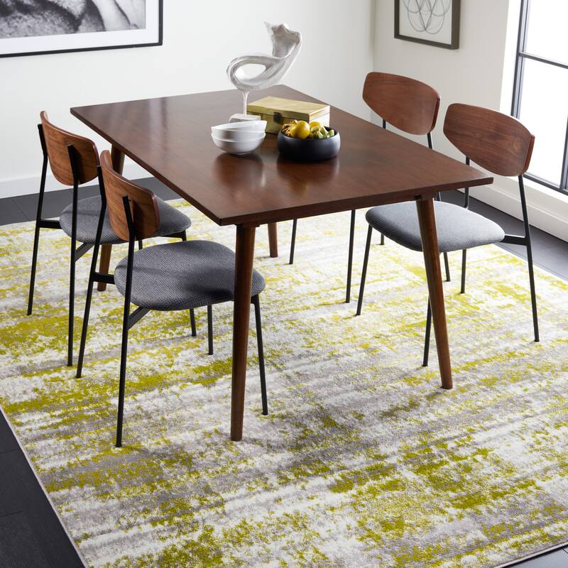 SAFAVIEH Skyler Minervia Modern Abstract Rug - 9' x 12' - Silver/Green
