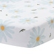 preview thumbnail 1 of 3, Lambs & Ivy Sweet Daisy 100% Cotton White/Blue Floral Baby Fitted Crib Sheet