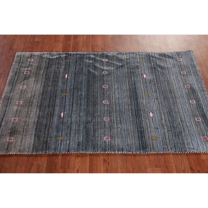 Hand Knotted Oriental 100% Wool Carpet Tribal Tribal Multi-Colored Gabbeh Area Rug - 4' 10'' X 3' 0''