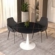 preview thumbnail 3 of 25, LeisureMod Bristol 40" Round Dining Table for 4 with Sintered Stone Tabletop in White Base for Kitchen & Dining Room