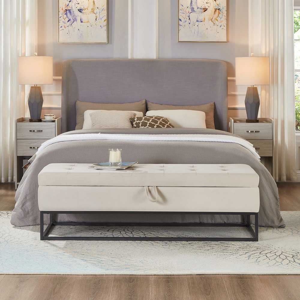 Bed Bench Metal Base with Storage