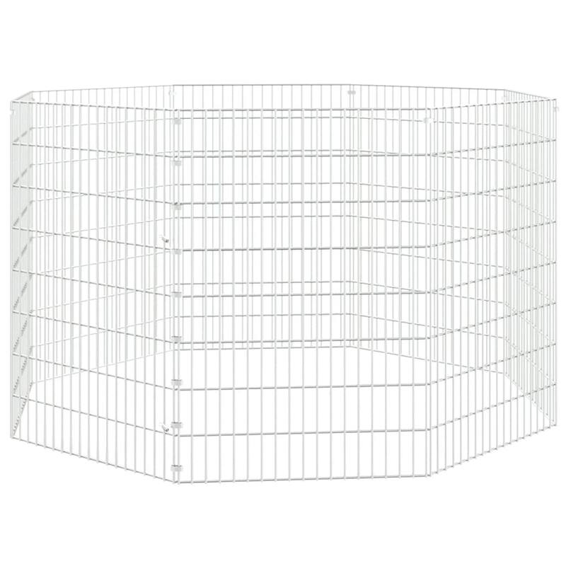 vidaXL Free Range Animal Enclosure Rabbit Hutch Free Range Pen Galvanized Iron