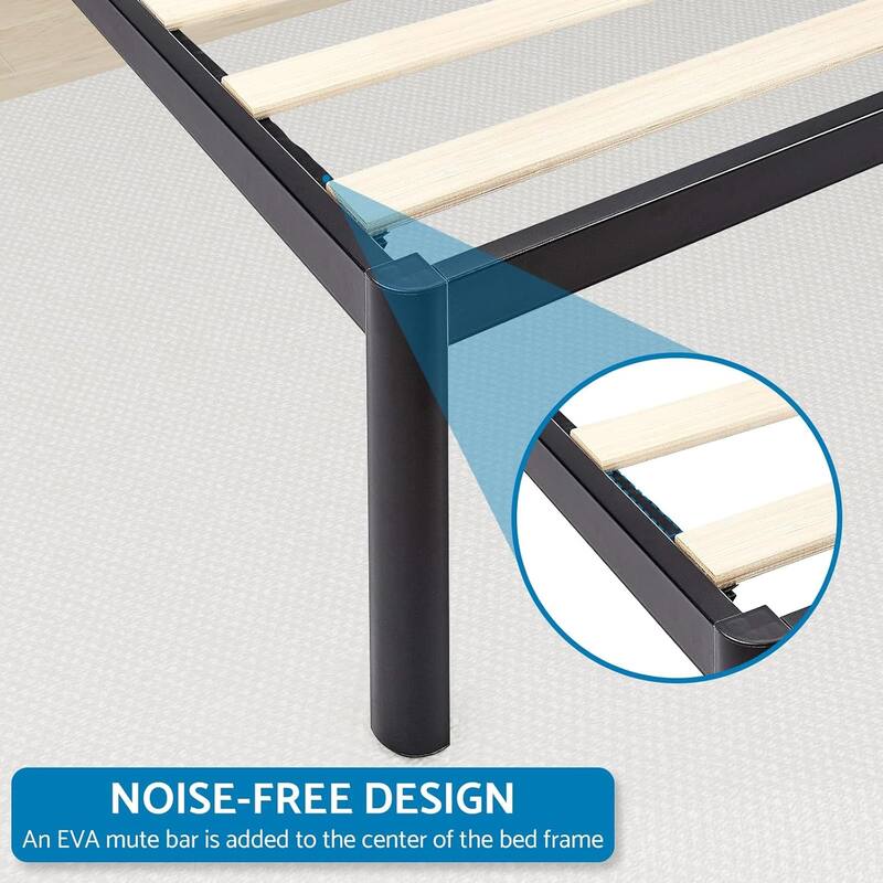 Full Bed Frame, Metal Platform Bed Frame with Steel Slat Support,Under Foundation Storage,No Box Spring Needed, Easy Assembly