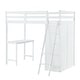 preview thumbnail 6 of 11, Twin Size Loft Bed with Wardrobe, Desk and Shelves, White