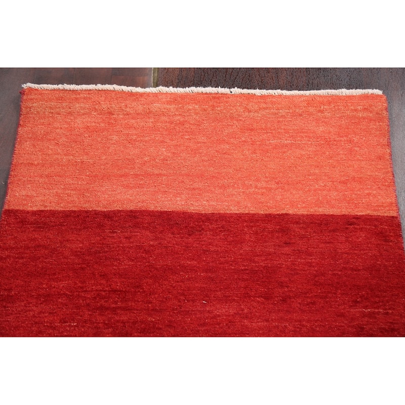 Modern Gabbeh Kashkoli Runner Rug Hand-knotted Oriental Wool Carpet - 2'7" x 9'6"