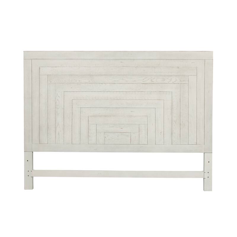 Modern Farmhouse Flea Market White Distressed King Platform Bed