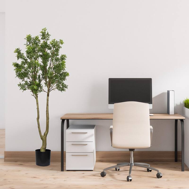 GDFStudio - Zorion 5.2FT Artificial Tree with Faux Natural-Look Trunk and Lush Evergreen Foliage - Green
