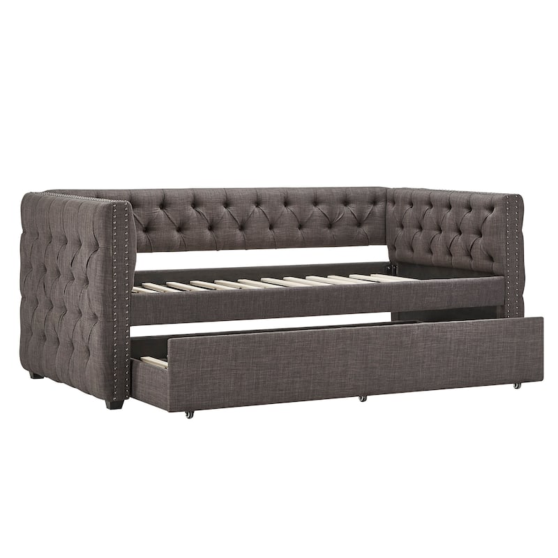 Knightsbridge Twin Tufted Nailhead Daybed by iNSPIRE Q Artisan