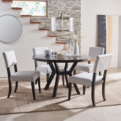 SAFAVIEH Couture Luis Round Wood Dining Table.