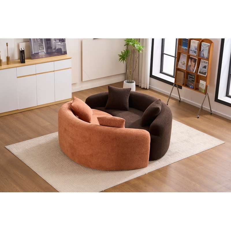 Single S-Curved Chenille Sofa Chair, No Assembly