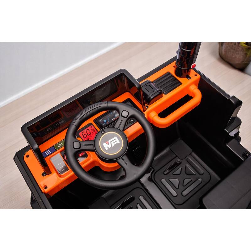 24V Ride-On Dump Truck with Remote Control, Automatic Trailer, Bluetooth, and Music - Electric Construction Vehicle Toy