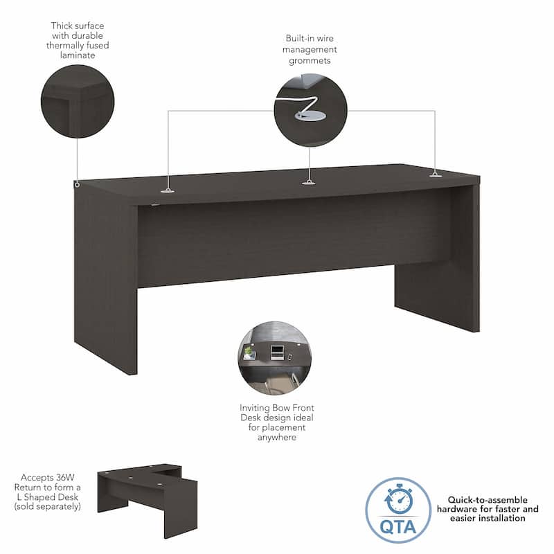 Echo 72W Bow Front Desk by Bush Business Furniture