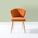 preview thumbnail 88 of 101, Luna Upholstered Tufted Back Side Chair with Goldtone Legs ORANGE