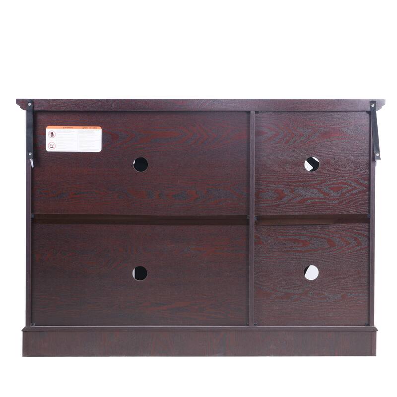 Sideboard Cabinet with 3 Tempered Glass Doors, Buffet Cabinet with Adjustable Shelf, Freestanding Wooden Storage Cabinet