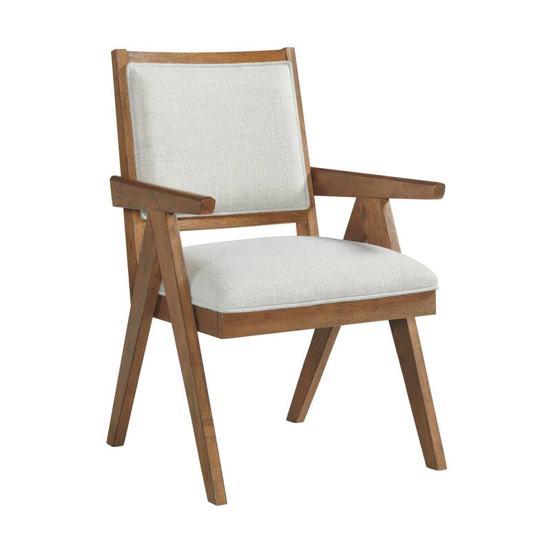 Vantage Upholstered Arm Chair, Ornate Spice Acacia and White (Set of 2)
