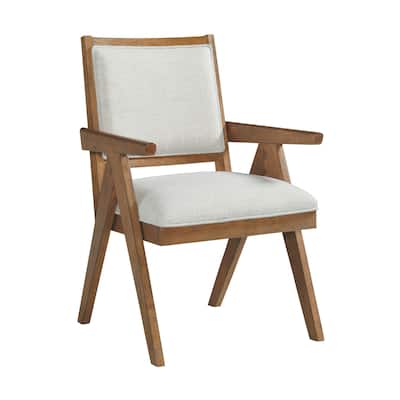 Vantage Upholstered Arm Chair, Ornate Spice Acacia and White (Set of 2)