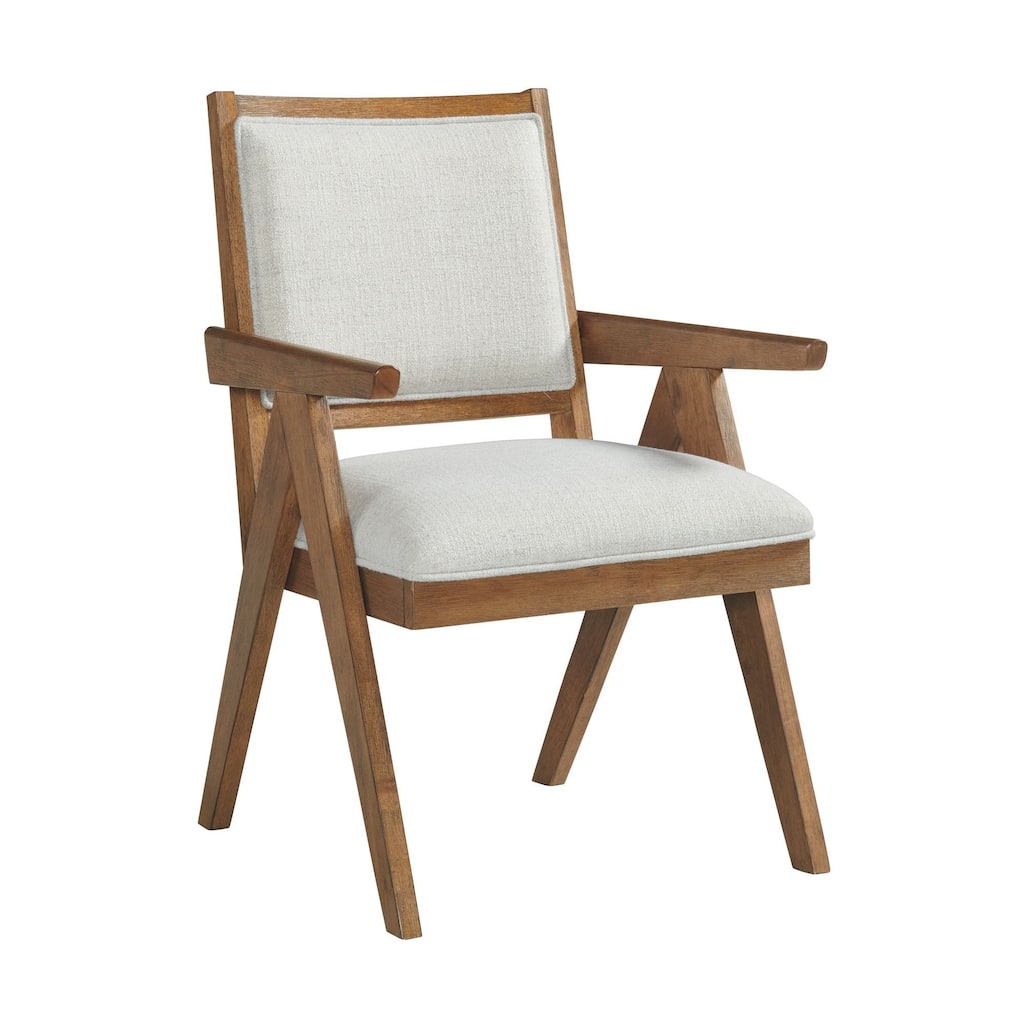 Vantage Upholstered Arm Chair, Ornate Spice Acacia and White (Set of 2)