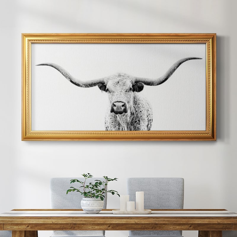 Longhorn Gaze Premium Framed Canvas- Ready to Hang