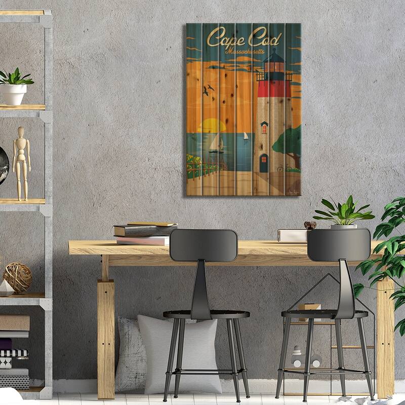 Cape Cod Print On Wood by IdeaStorm Studios - Multi-Color