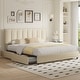 preview thumbnail 87 of 123, Javlergo Bed Frame with Storage Drawers Upholstered Platform Bed Frame with Adjustable Headboard