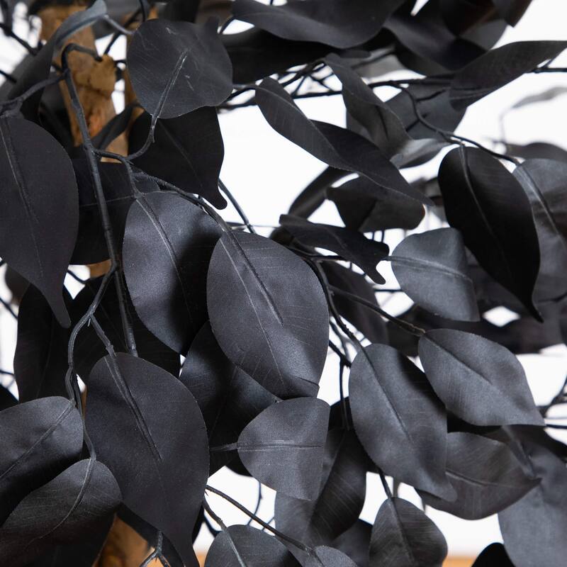 4-ft Artificial Halloween Black Ficus Tree with Natural Trunk