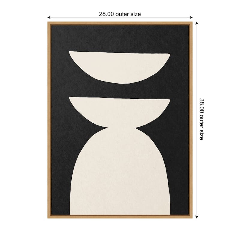 Kate and Laurel Sylvie White Geometric Abstract Framed Canvas by July Art Prints