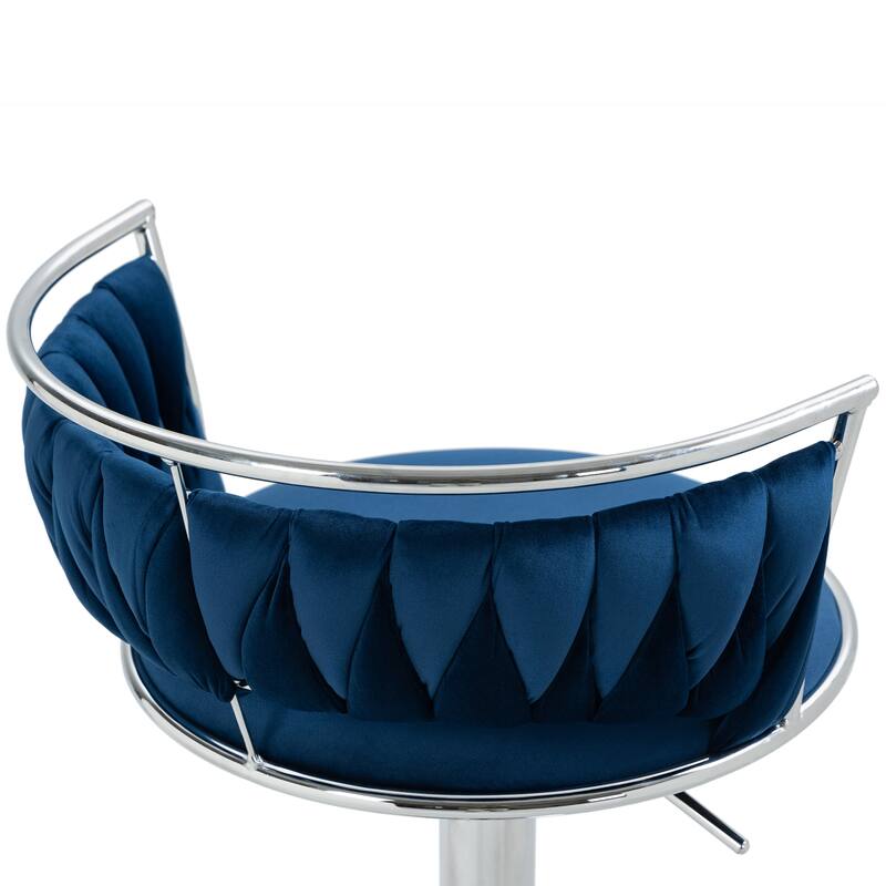 Modern Velvet 26" Adjustable Swivel Bar Stools (Set of 4)