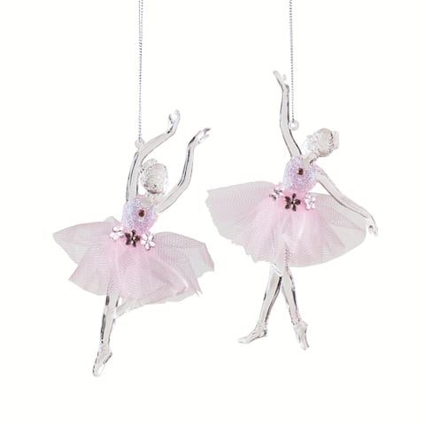 Dancing Ballerina Christmas Xmas Ornament, Set of 2 - Set of 2