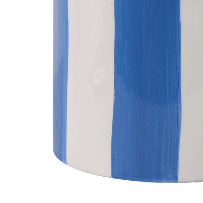 Ceramic Planter Scalloped Edge and Vertical Textured Design (Set of 2) - 8" x 8" x 7"