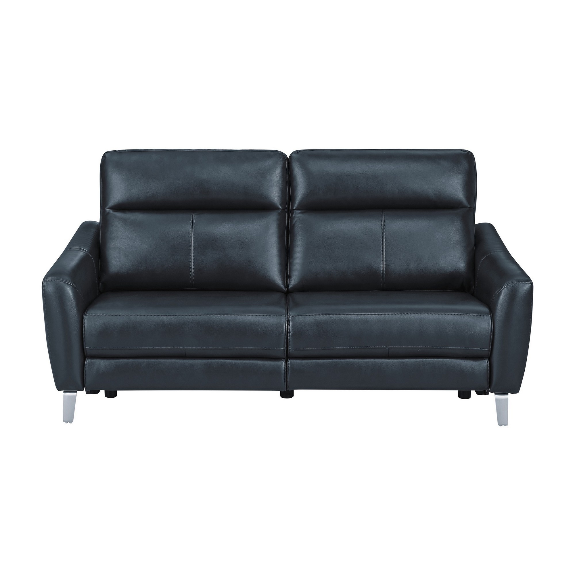 Hal 78 Inch Power Recliner Sofa Gel Memory Foam USB Blue Faux