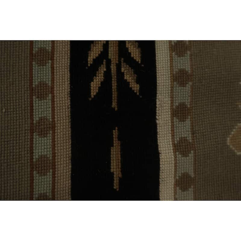 Hand Knotted Oriental 100% Wool Carpet Traditional Floral Brown Tapestries Area Rug - 9' 7'' X 7' 11''