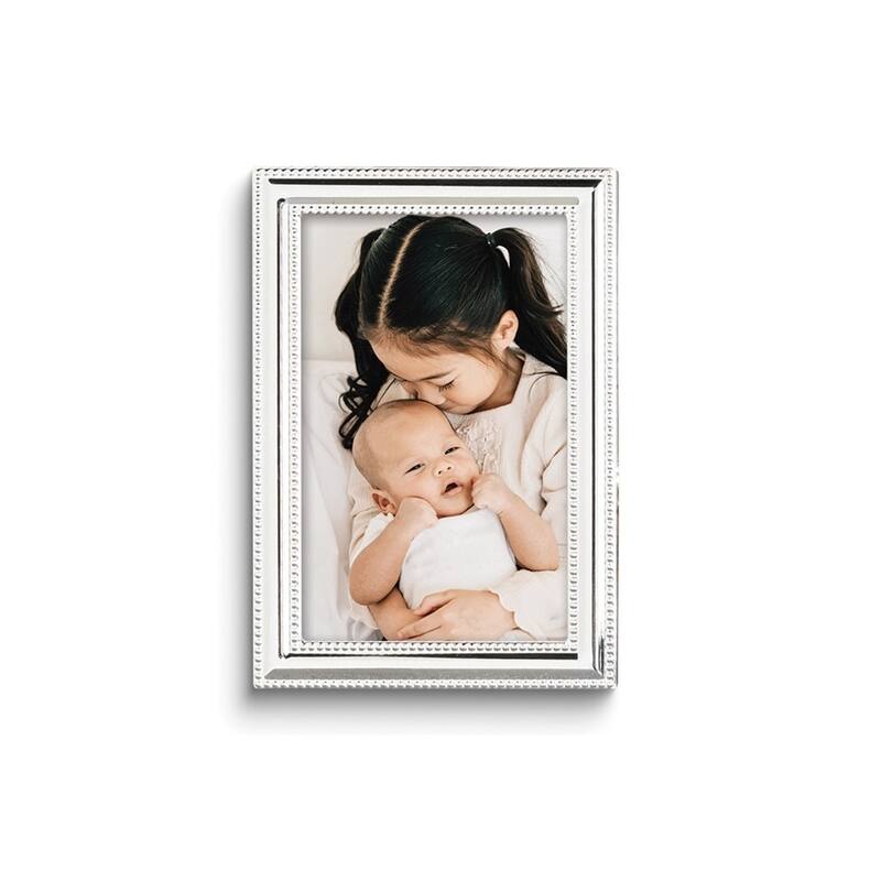 Curata Silver-Plated Double Beaded Edge 4x6 Photo Frame