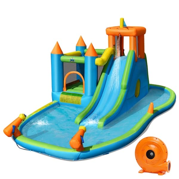 slide 2 of 14, Costway Bountech Inflatable Water Slide Kids Bounce House Splash Water - See Details Multi colors - See Details - Kids