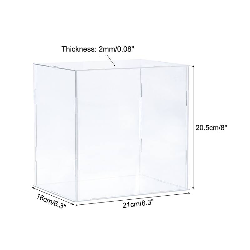 Acrylic Display Case Plastic Box Cube Storage Box Assemble Showcase - 8.3x6.3x8 Inch