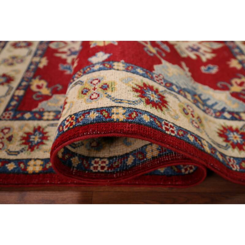 Geometric Kazak Foyer Rug Handmade Oriental Wool Carpet - 3'3" x 5'2"