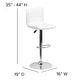 preview thumbnail 41 of 111, Modern Vinyl Stitch Back Adjustable Height Barstool - 16"W x 19"D x 35" - 44"H