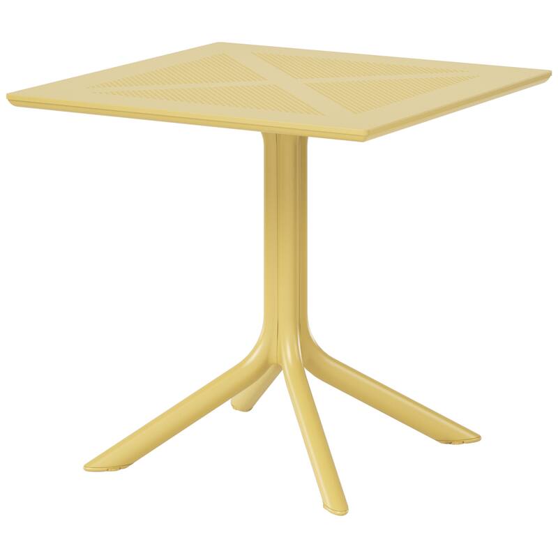 Frond and Form 31.5" Outdoor Square Dining Table - Yellow