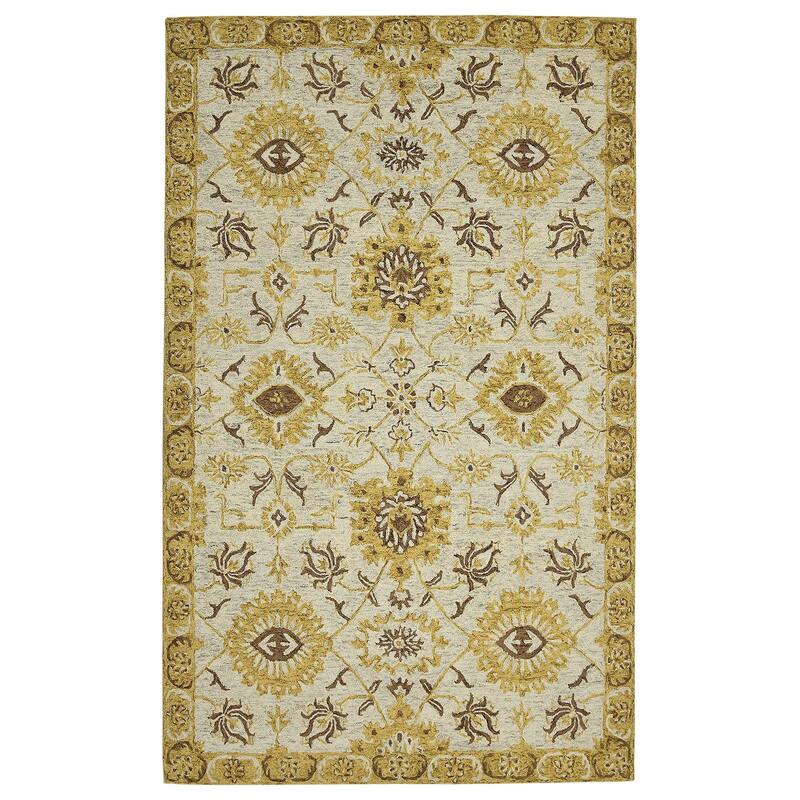 HomeRoots Floral Medallion Traditional Rectangle Area Rug