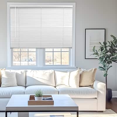 CHICOLOGY Cordless 1-Inch Vinyl Mini Blinds, Gloss White 36 Height