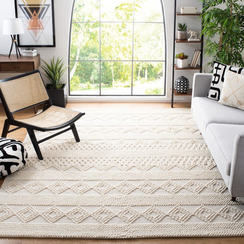 SAFAVIEH Handmade Natura Annedorte Wool Rug - 12' x 18' - Ivory - Rectangle