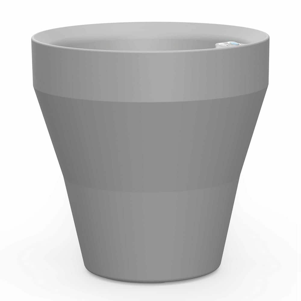 TruDrop Self Watering Rim Modern Round Planter with Water Level Indicator