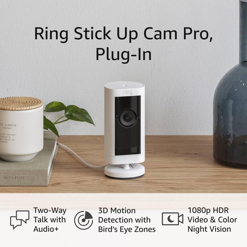 Ring Stick Up Cam Pro Plug In - White